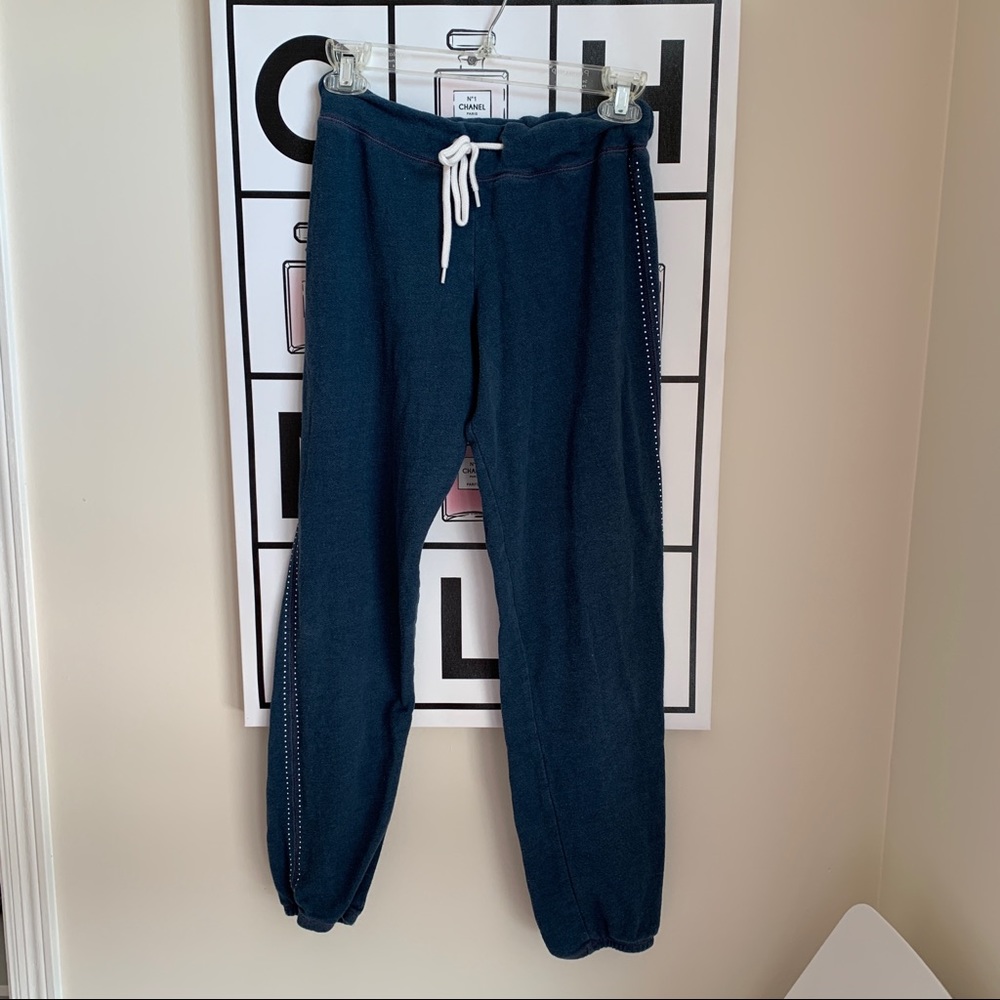 Monrow Sweatpants Blue w/ Side Detailing